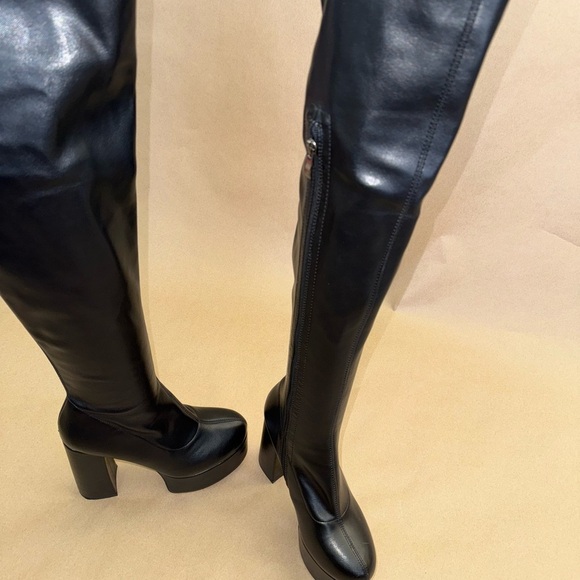 Simmi London - Black Over-the-Knee Boots - Picture 1 of 9